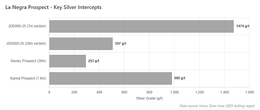 unico silver shares boosted by la negra